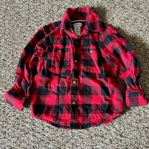 Carter’s 2T flannel long sleeve button down red and black